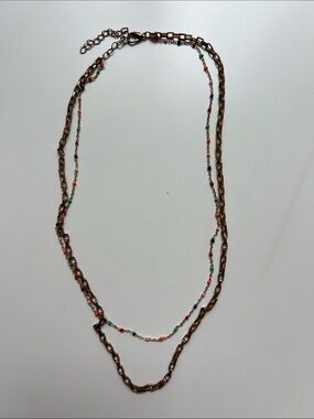 Multicolor Beaded Layered Chain Necklace